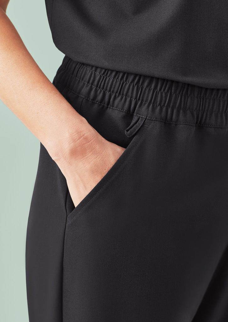 Womens Pulse Jogger scrub pant: black elastic-waist trousers with sleek fabric