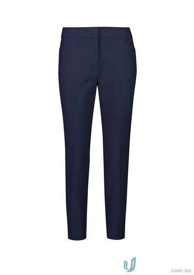 Navy blue mid-waist slim fit trousers RGP308L for effortless elegance womens style
