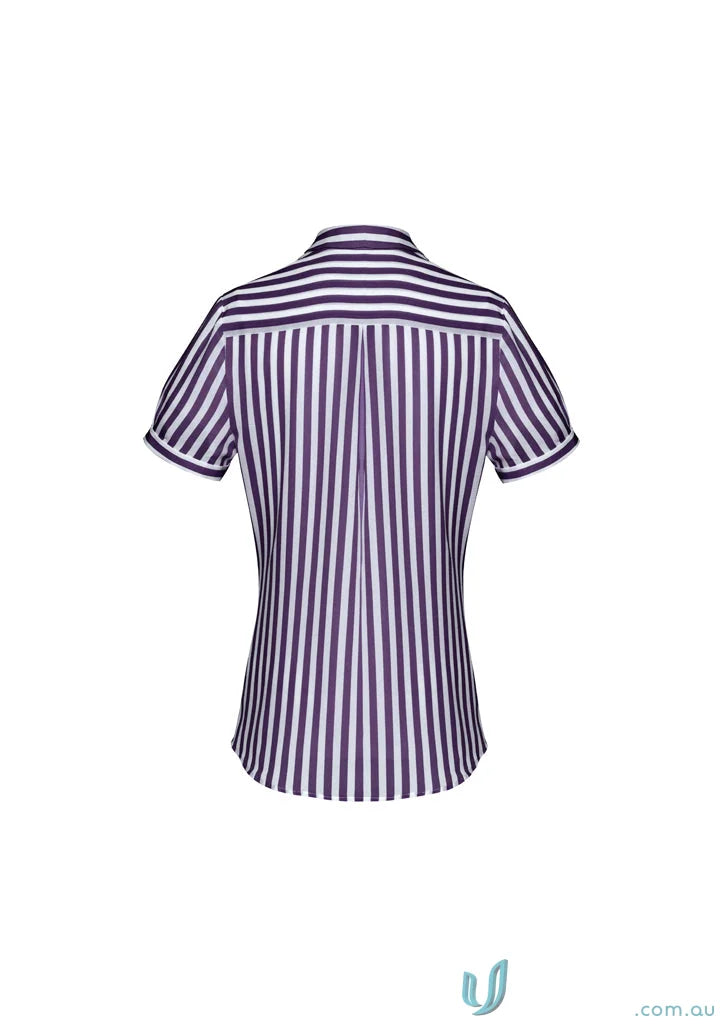Womens Verona S/S Shirt with trendy striped design, perfect for workwear or uniforms