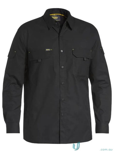 Men’s black X Airflo Ripstop Shirt with pockets, perfect for staying cool at work