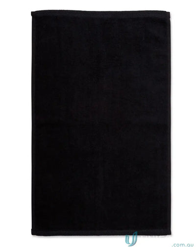 Black rectangular yarn dyed cotton hand towel for tw02 hand washables