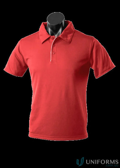 Yarra Polo red polo shirt with white trim perfect for work uniforms or casual wear