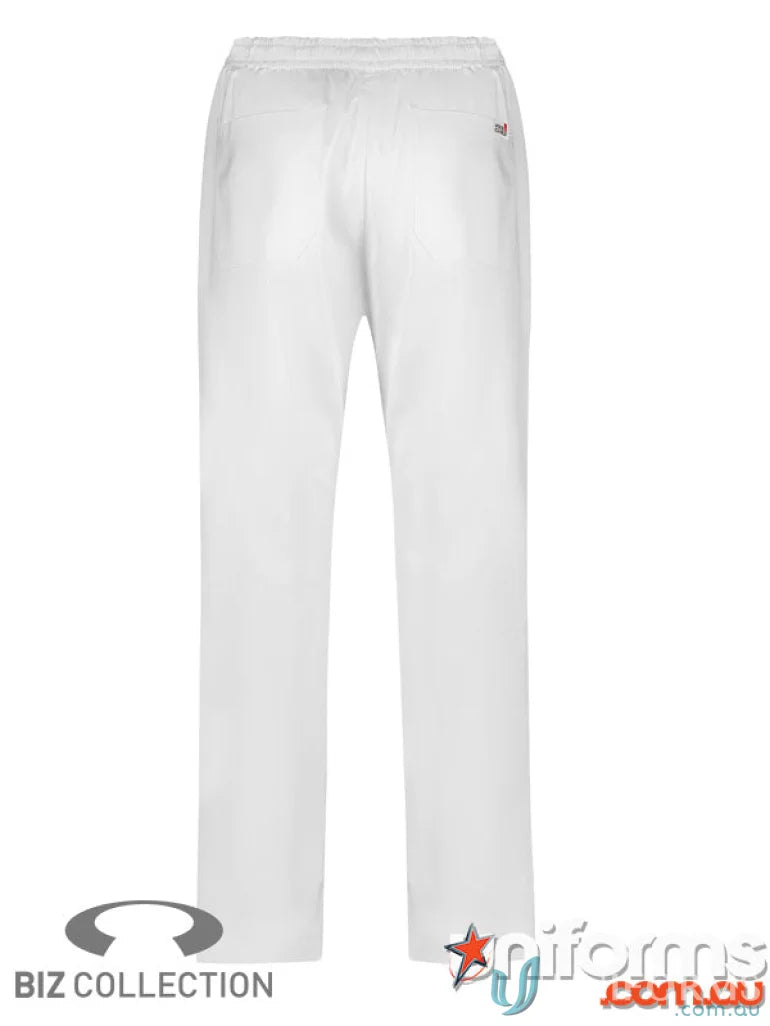 White drawstring pants from Yes Chef Dash Chef Pants for men’s dash chef style in biz collection
