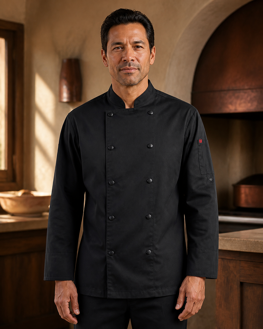 Yes Chef Gusto long sleeve chef jacket in black