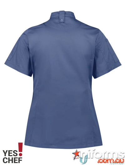 Blue ladies alfresco chef ss jacket from Yes Chef! Ladies Alfresco Chef SS Jacket