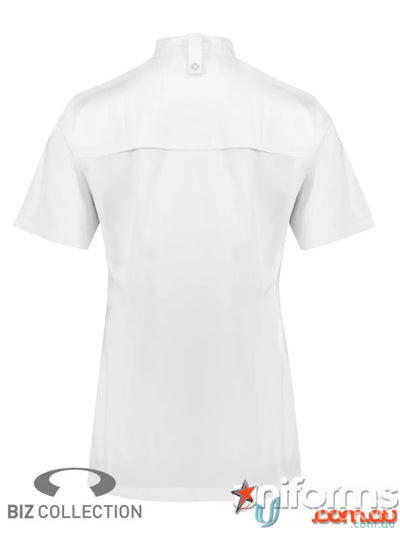 White short sleeve shirt from Yes Chef Ladies Zest SS Chef Jacket collection
