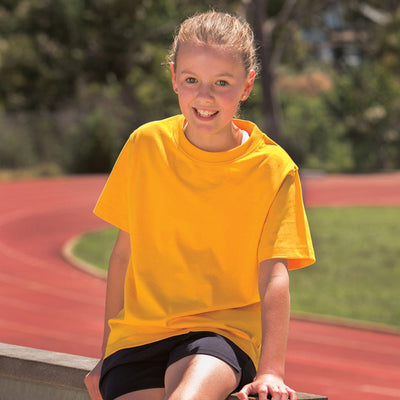 Bright yellow Youth Savvy Tee ts37k savvy tee kids active front