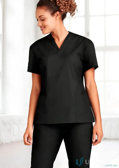 Black ladies scrub set from YR EM-BG Women’s Classic Scrub Biz Collection