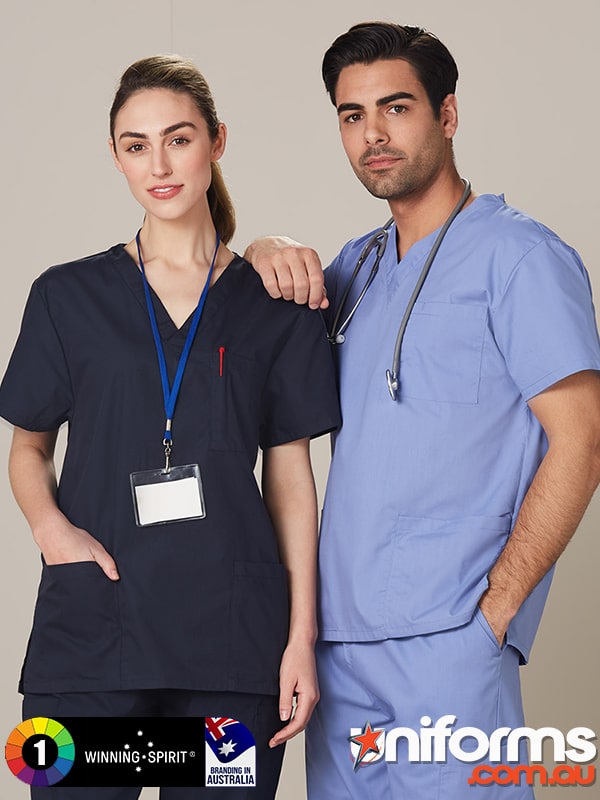 M7630_Unisex_Scrubs_Short_Sleeve_Tunic_Top__1589340057_473.jpg Winning Spirit Unisex Scrub Top (M7630) - Perfect for healthcare professionals seeking quality workwear.