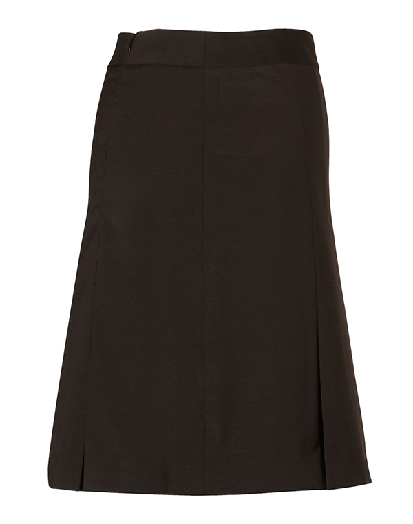 Ladies Pleated Wool Blend Stretch Skirt | Benchmark Suiting