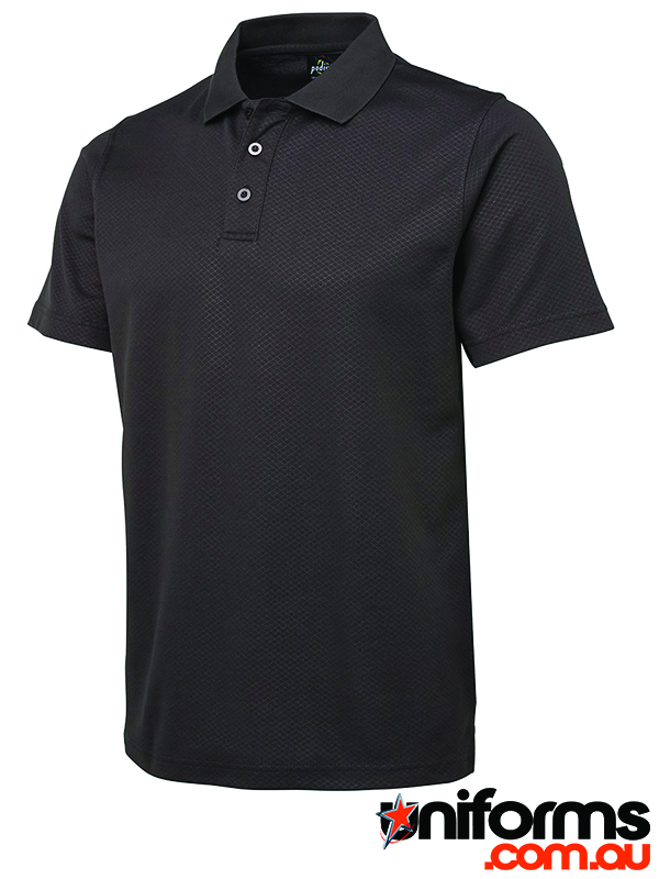 Showcasing the JB's Podium Cotton Back Yardage Polo 7CYP in Gunmetal colour.