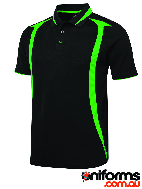 Showcasing the JB's Podium Ladies Swirl Polo 7WSP1 in Black Pea Green.